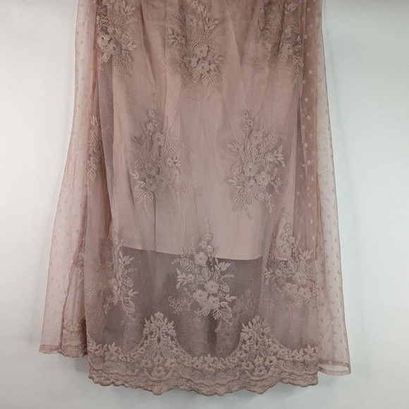 Umgee S Peasant Boho Bohemian Paradise Island Scalloped Lace Maxi Dress - Picture 8 of 12